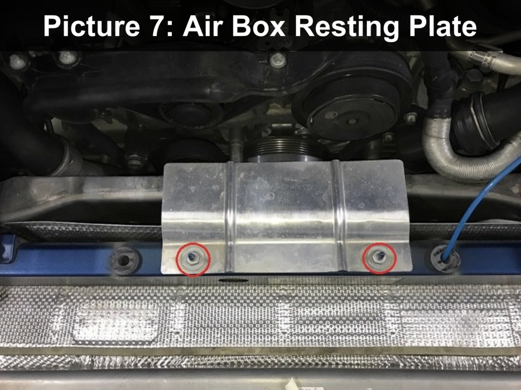 Remove the air box resting plate.