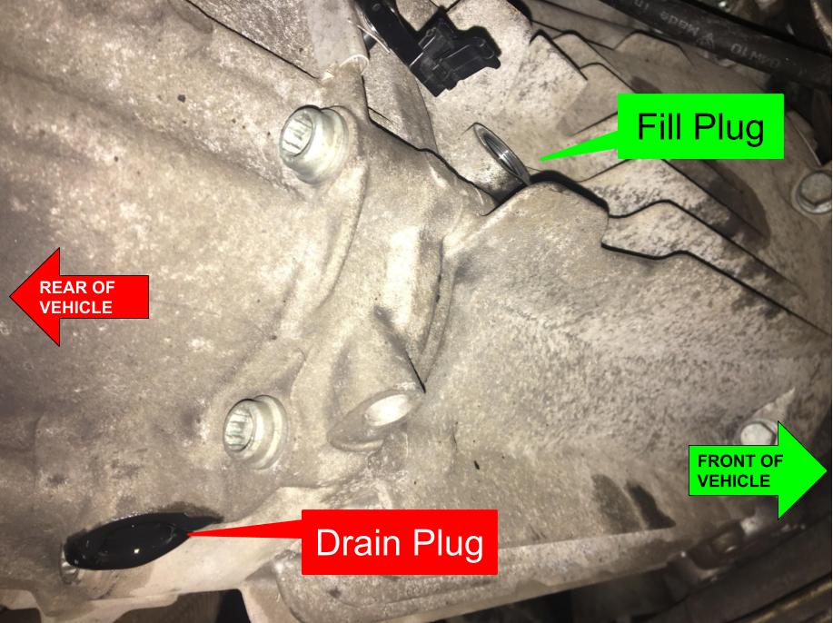 Remove the manual transmission fill bolt.