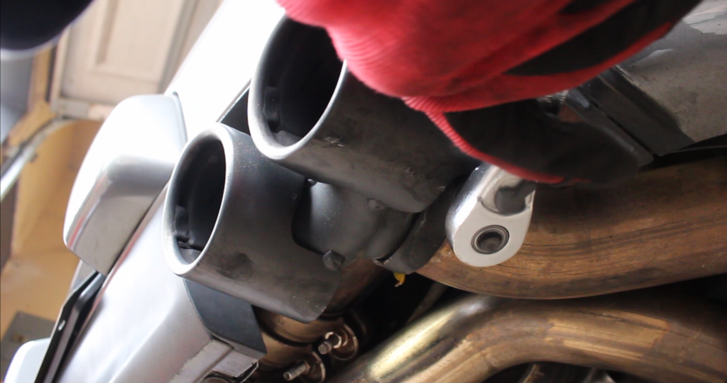 Remove the exhaust tips.